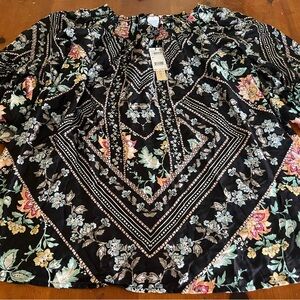 NWT Nanette Lepore Swimwear Tropical Floral Cover Up Sz Large